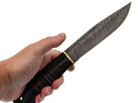 Нож Варан, сталь дамаск, рукоять граб кожа