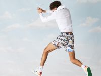 Хлопковая флисовая толстовка - худи Lacoste x Polaroid унисекс