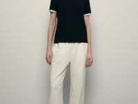 Футболка из хлопка с контрастной окантовкой