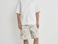 Шорты из твила с принтом, Бежевый
