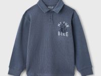 Синее вязаное поло с вышивкой для мальчика Глория Джинс