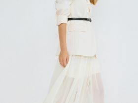 Юбка из шифона, Бежевый