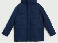 Пуховое пальто с накладными карманами