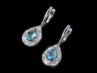 Серьги из белого золота с топазами э4771сг09251301
