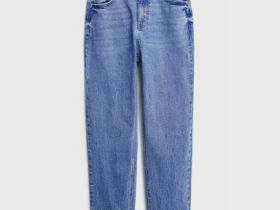 Прилегающие джинсы Mom, Голубой