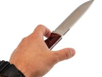 Нож Pocket Wolf Универсал конвекс, сталь AUS10Co, рукоять G10, черно-красный