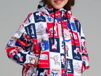 Куртка текстильная с полиуретановым покрытием для девочек (ветровка)