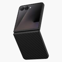Чехол-накладка Keephone Diago Aramid MagSafe для Samsung Galaxy Z Flip8 карбоновый кевлар (черно-серый)