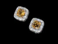 Пусеты из серебра с цитринами э0673пс04250361