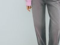 Свободные джинсы со средней посадкой, Серый