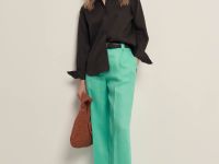 Брюки из конопляной ткани широкого кроя