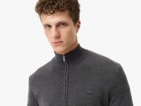 Мужской шерстяной свитер Lacoste на молнии
