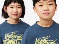 Детская хлопковая футболка Lacoste