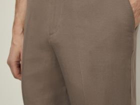 Брюки прямого кроя с добавлением льна