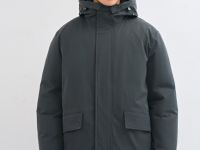 Утеплённая парка с капюшоном, Серый