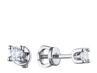 Пусеты из белого золота с бриллиантами э0901пс06200852