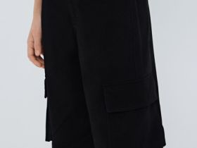 Брюки с карго-карманами для девочек, Черный