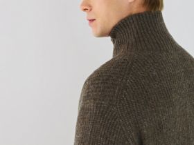 Кардиган с содержанием шерсти, Коричневый