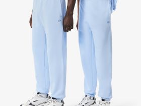 Спортивные хлопковые брюки Lacoste унисекс свободного кроя