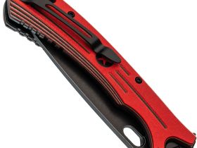 Складной нож НОКС Майор 80 Лет Победы, сталь VG10, рукоять G10, красный