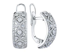 Серьги из белого золота с бриллиантами э0901сг11210918