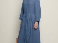 Платье А-силуэта с добавлением льна