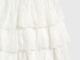 Юбка из воздушного кружева для девочек, Бежевый