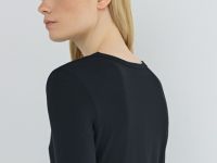 Лонгслив с содержанием модала и шёлка, Черный