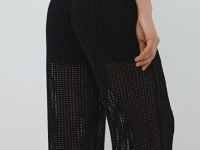 Широкие брюки из структурной ткани, Черный