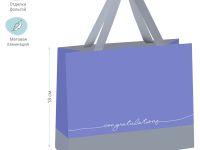 Пакет подарочный MESHU "Duotone. Gray-lavender" 23*18*10 см