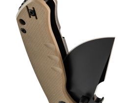 Нож Barmaley Knives Seadevil, сталь D2, рукоять G10/сталь, песочный, вейв