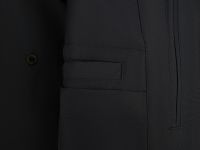 Утепленное полупальто с накладными карманами и капюшоном