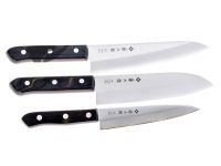 Набор из 3-х кухонных ножей Tojiro Western Knife FT-014, сталь VG-10, рукоять стабилизированная древесина