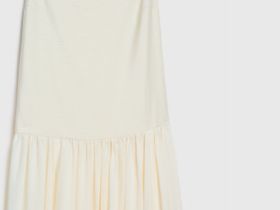 Платье А-силуэта на тонких бретелях, Бежевый