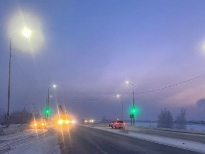 В Якутии на автодороге «Нам» подключили наружное освещение
