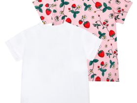 Фуфайка детская трикотажная для девочек (футболка), 2 шт в комплекте