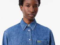 Женская джинсовая рубашка Lacoste оверсайз