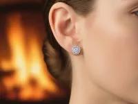 Пусеты из белого золота э4712пс08191360