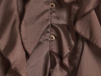 Блузка из лиоцелла с рюшами, Коричневый