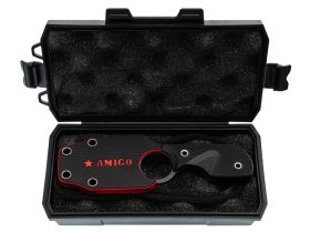 Шейный нож Kizlyar Supreme Amigo X, сталь D2, рукоять G10, черный