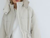 Куртка-парка с капюшоном, Бежевый