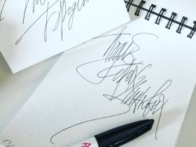 Ручка с пластиковым пером Pentel "Stylo" 0,4 мм, черные чернила на водной основе
