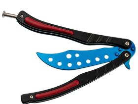 Тренировочный нож бабочка (балисонг) CS GO Скат, Blue