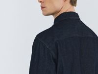 Джинсовая рубашка на пуговицах, Синий