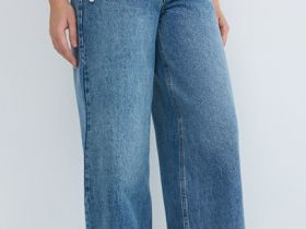 Широкие джинсы Wide leg с обвесом, Синий