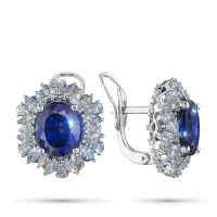 Серьги из белого золота с сапфирами э4758сг01210407