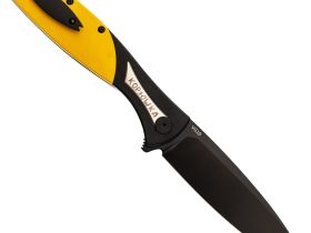 Складной нож Reptilian Корюшка-01 Black, сталь VG-10, рукоять Yellow G10