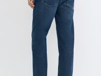 Утеплённые прямые джинсы, Синий