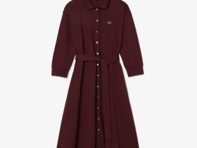 Женское платье Lacoste на пуговицах с длинным рукавом