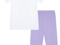 Комплект трикотажный для девочек: брюки (легинсы укороченные), фуфайка (футболка)